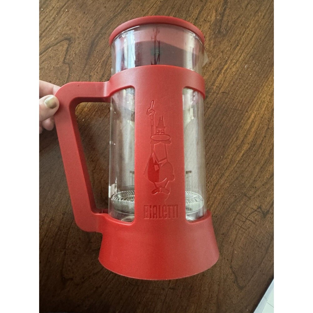 Bialetti French Press Coffee 8 Cup 34 Oz Used Red Made In Italy